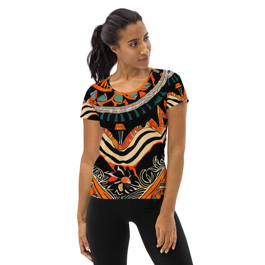 DMV 0033 Boho All-Over Print Women's Athletic T-shirt