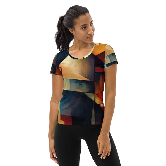 DMV 0053 Abstract Art All-Over Print Women's Athletic T-shirt