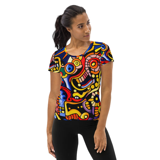 DMV 0051 Psy Art All-Over Print Women's Athletic T-shirt