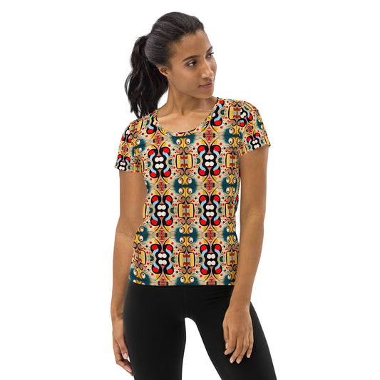 DMV 0040 Vintage Artsy All-Over Print Women's Athletic T-shirt