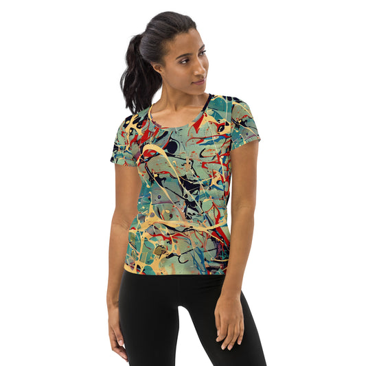 DMV 0012 Avant Garde All-Over Print Women's Athletic T-shirt