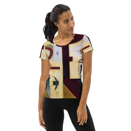 DMV 0083 Abstract Art All-Over Print Women's Athletic T-shirt