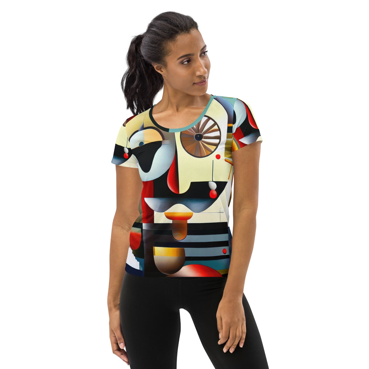 DMV 0022 Retro Art All-Over Print Women's Athletic T-shirt