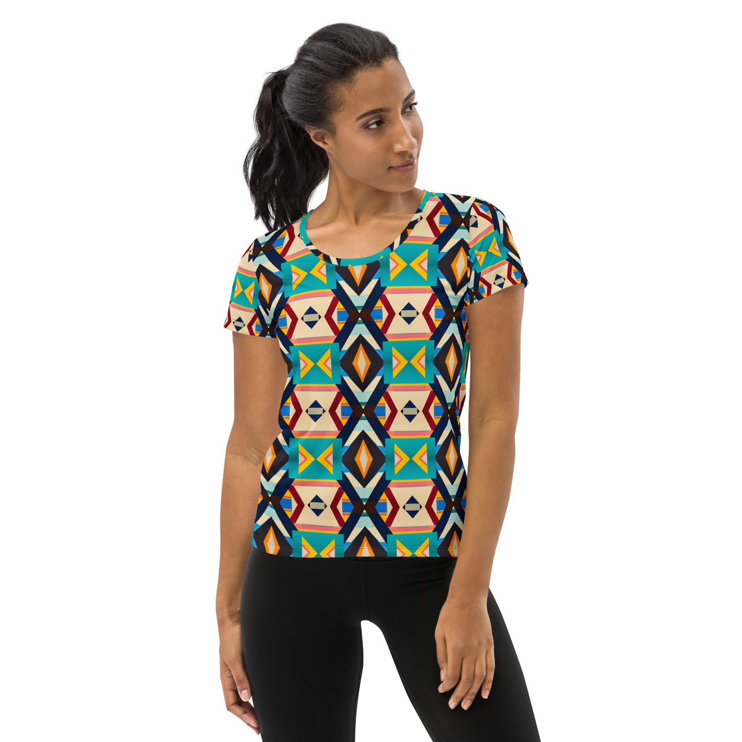 DMV 0111 Classic Boho All-Over Print Women's Athletic T-shirt