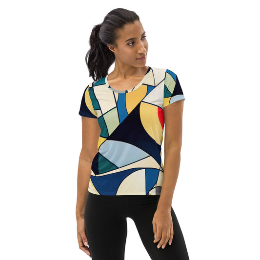 DMV 0227 Abstract Art All-Over Print Women's Athletic T-shirt