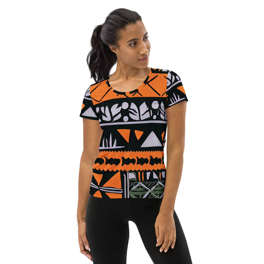 DMV 0115 Boho All-Over Print Women's Athletic T-shirt