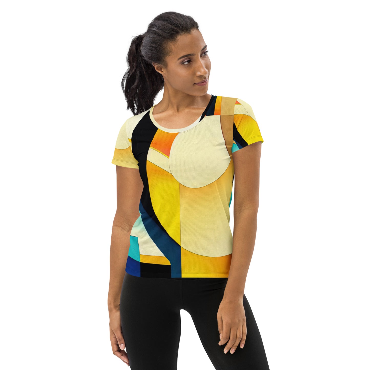 DMV 0222 Retro Art All-Over Print Women's Athletic T-shirt