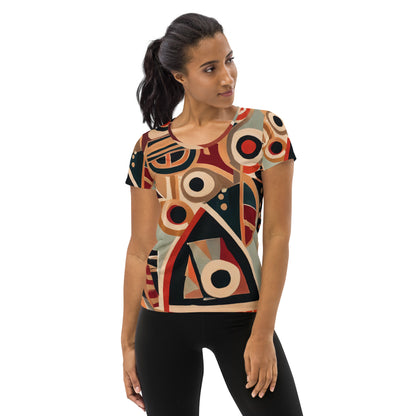 DMV 0217 Retro Art All-Over Print Women's Athletic T-shirt