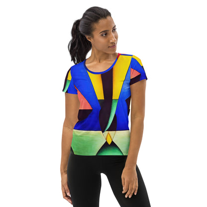 DMV 0255 Retro Art All-Over Print Women's Athletic T-shirt