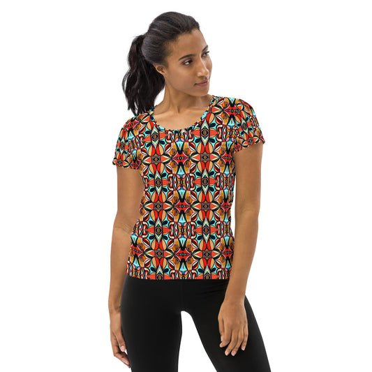 DMV 0210 Vintage Artsy All-Over Print Women's Athletic T-shirt