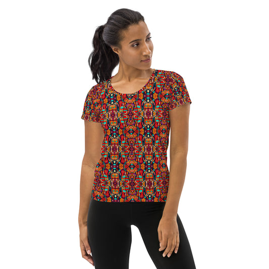 DMV 0110 Psy Artsy All-Over Print Women's Athletic T-shirt