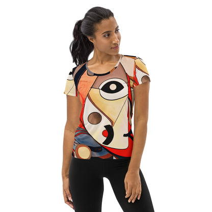 DMV 0214 Retro Art All-Over Print Women's Athletic T-shirt