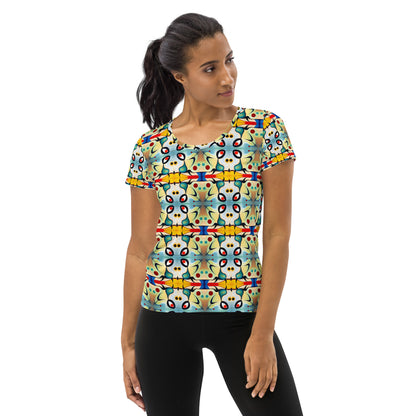 DMV 0102 Vintage Artsy All-Over Print Women's Athletic T-shirt