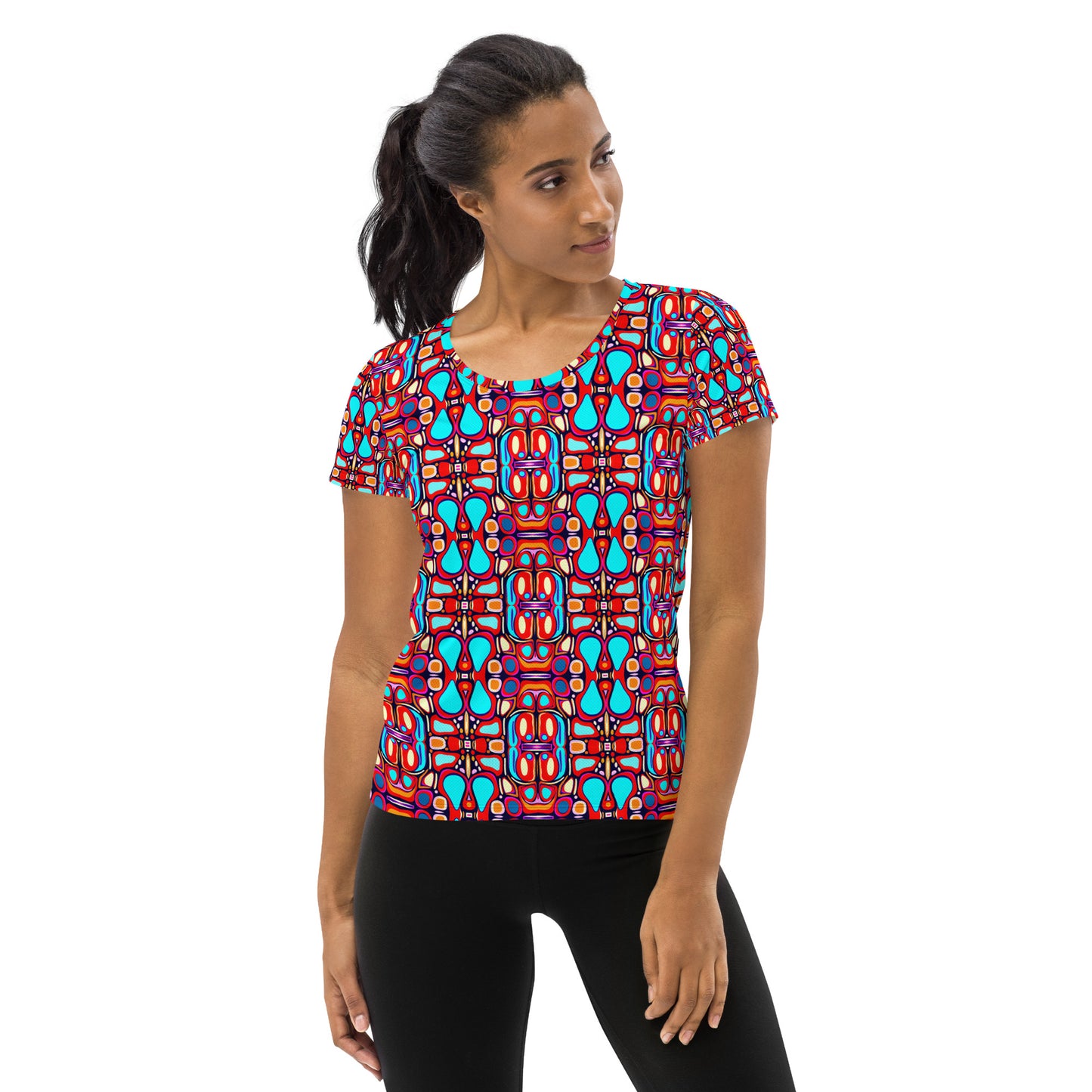 DMV 0094 Vintage Artsy All-Over Print Women's Athletic T-shirt