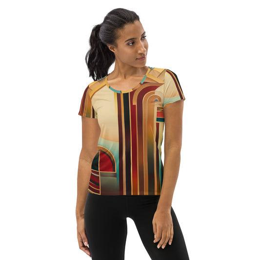 DMV 0165 Retro Art All-Over Print Women's Athletic T-shirt