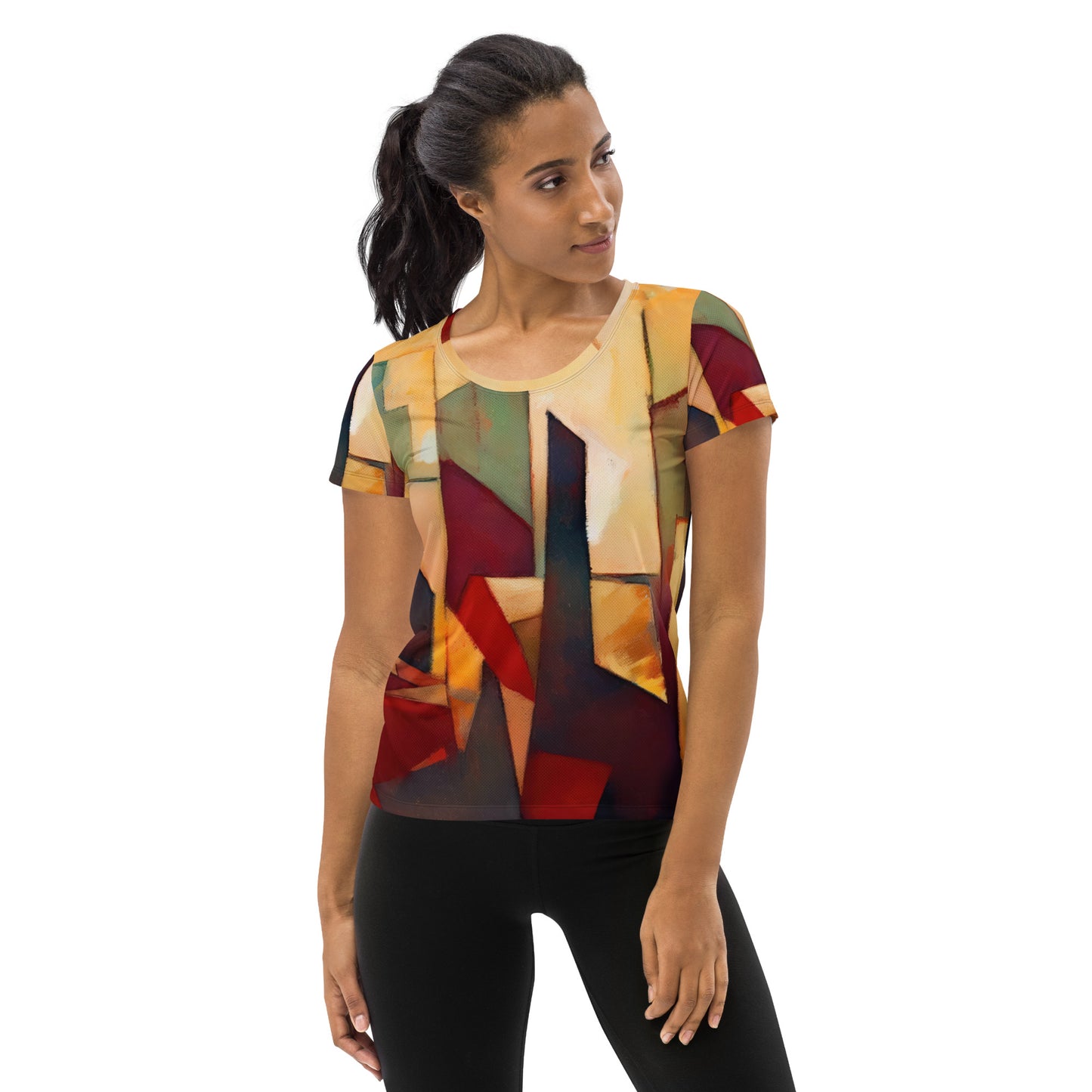 DMV 0251 Abstract Art All-Over Print Women's Athletic T-shirt