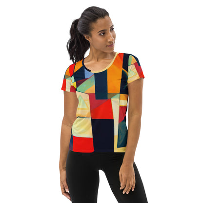 DMV 0096 Abstract Art All-Over Print Women's Athletic T-shirt