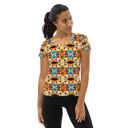 DMV 0103 Vintage Artsy All-Over Print Women's Athletic T-shirt