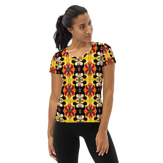 DMV 0215 Vintage Artsy All-Over Print Women's Athletic T-shirt