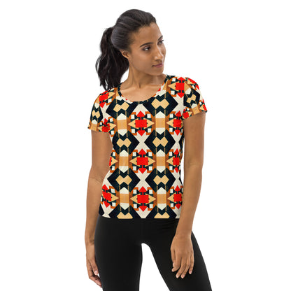 DMV 0138 Geo Boho All-Over Print Women's Athletic T-shirt