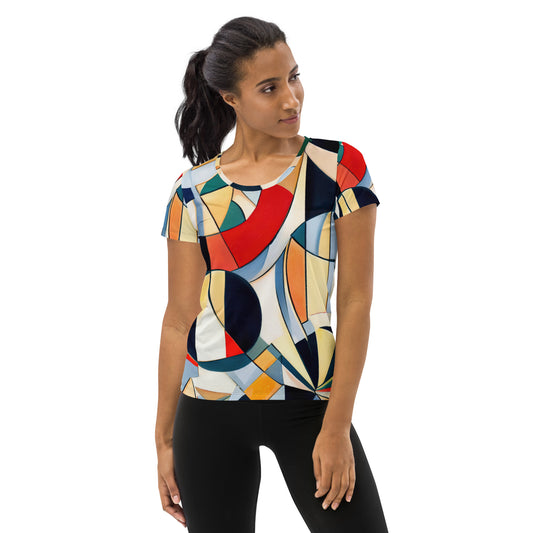 DMV 0144 Abstract Art All-Over Print Women's Athletic T-shirt