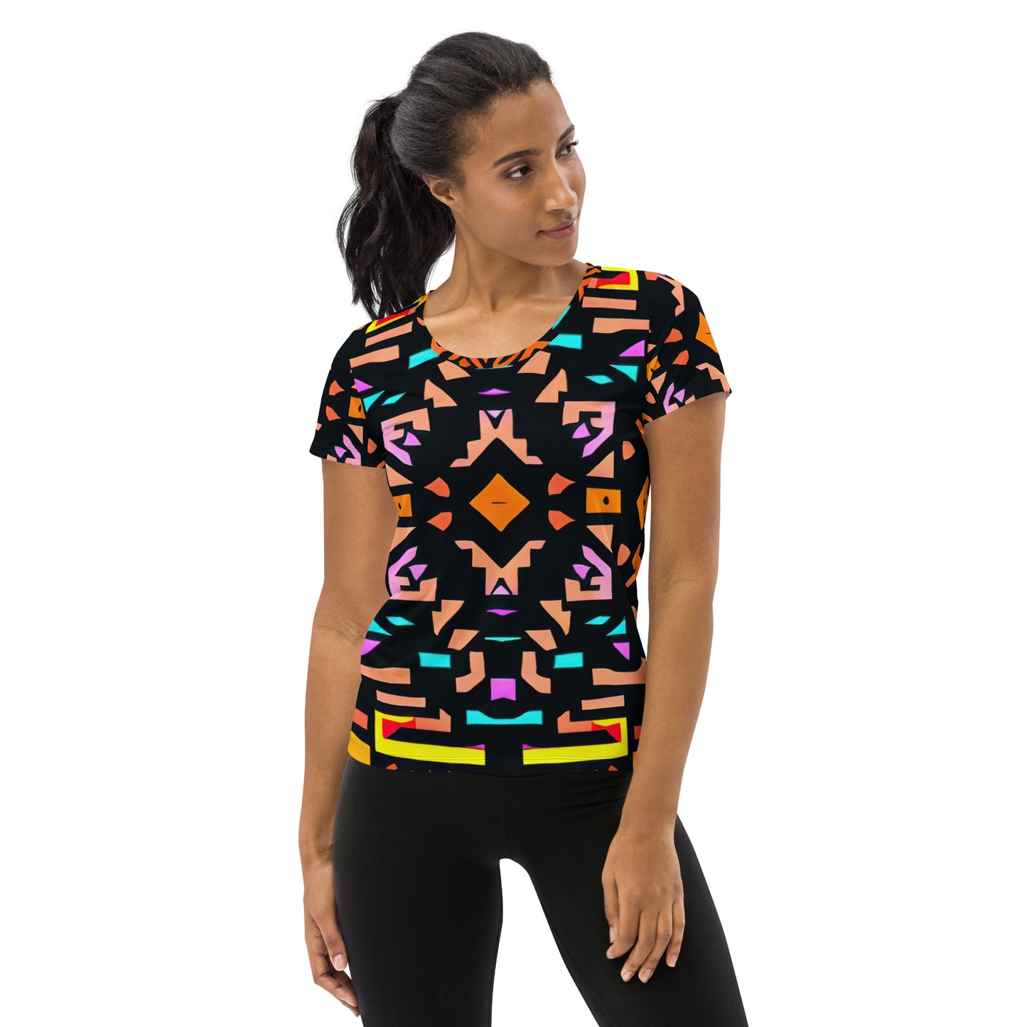 DMV 0147 Boho All-Over Print Women's Athletic T-shirt