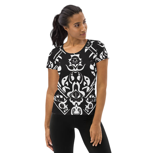 DMV 0140 Boho All-Over Print Women's Athletic T-shirt