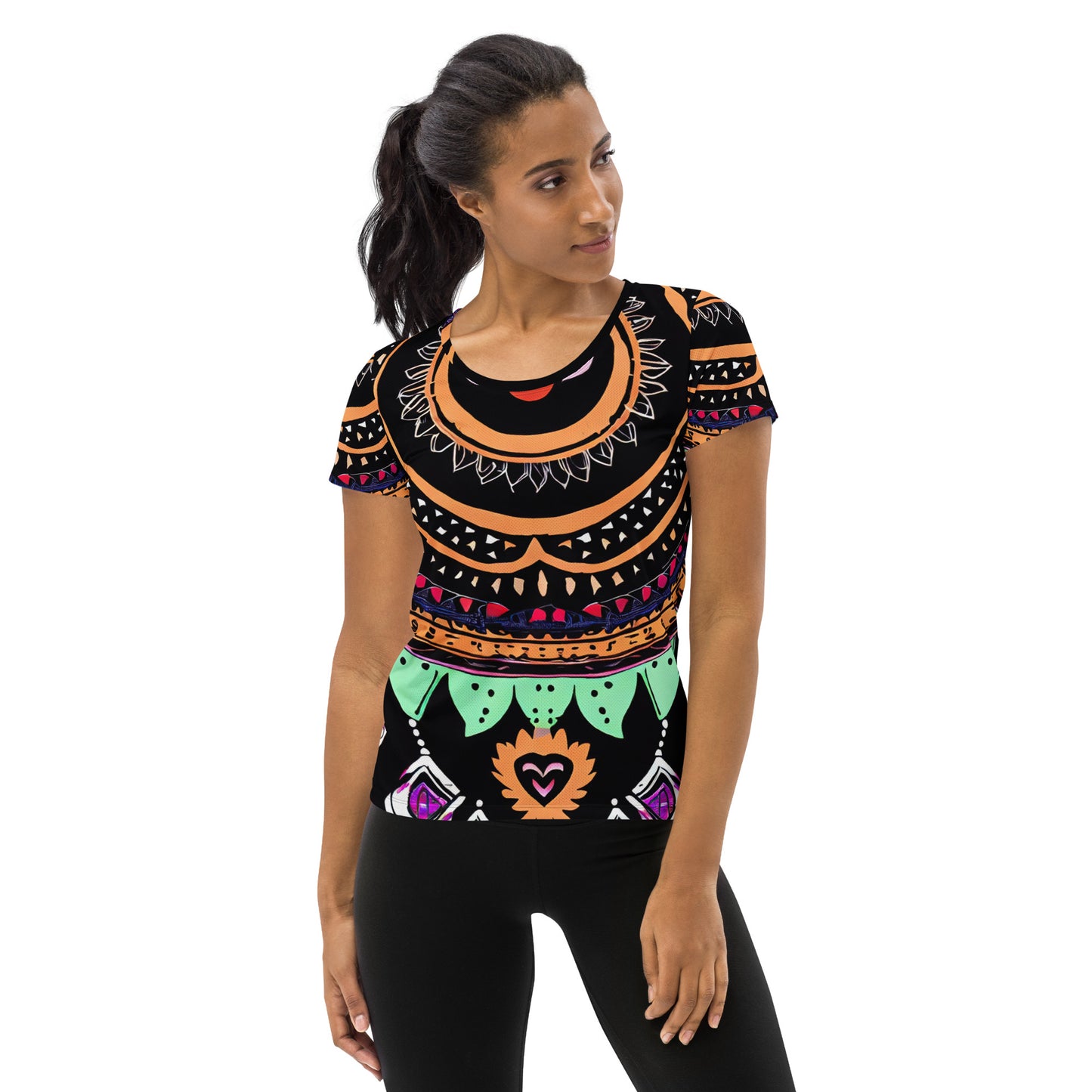 DMV 0180 Boho All-Over Print Women's Athletic T-shirt