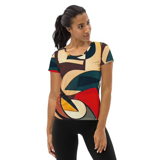 DMV 0296 Abstract Art All-Over Print Women's Athletic T-shirt