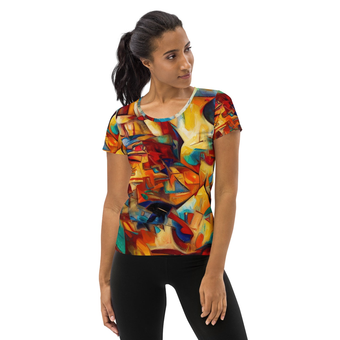 DMV 0416 Abstract Art All-Over Print Women's Athletic T-shirt