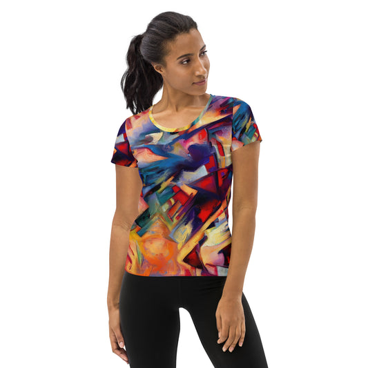 DMV 0308 Abstract Art All-Over Print Women's Athletic T-shirt