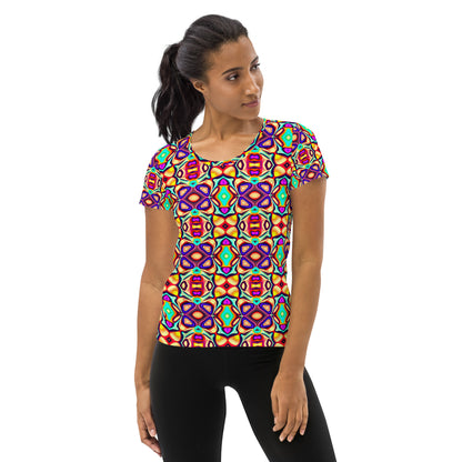 DMV 1357 Psy Artsy All-Over Print Women's Athletic T-shirt