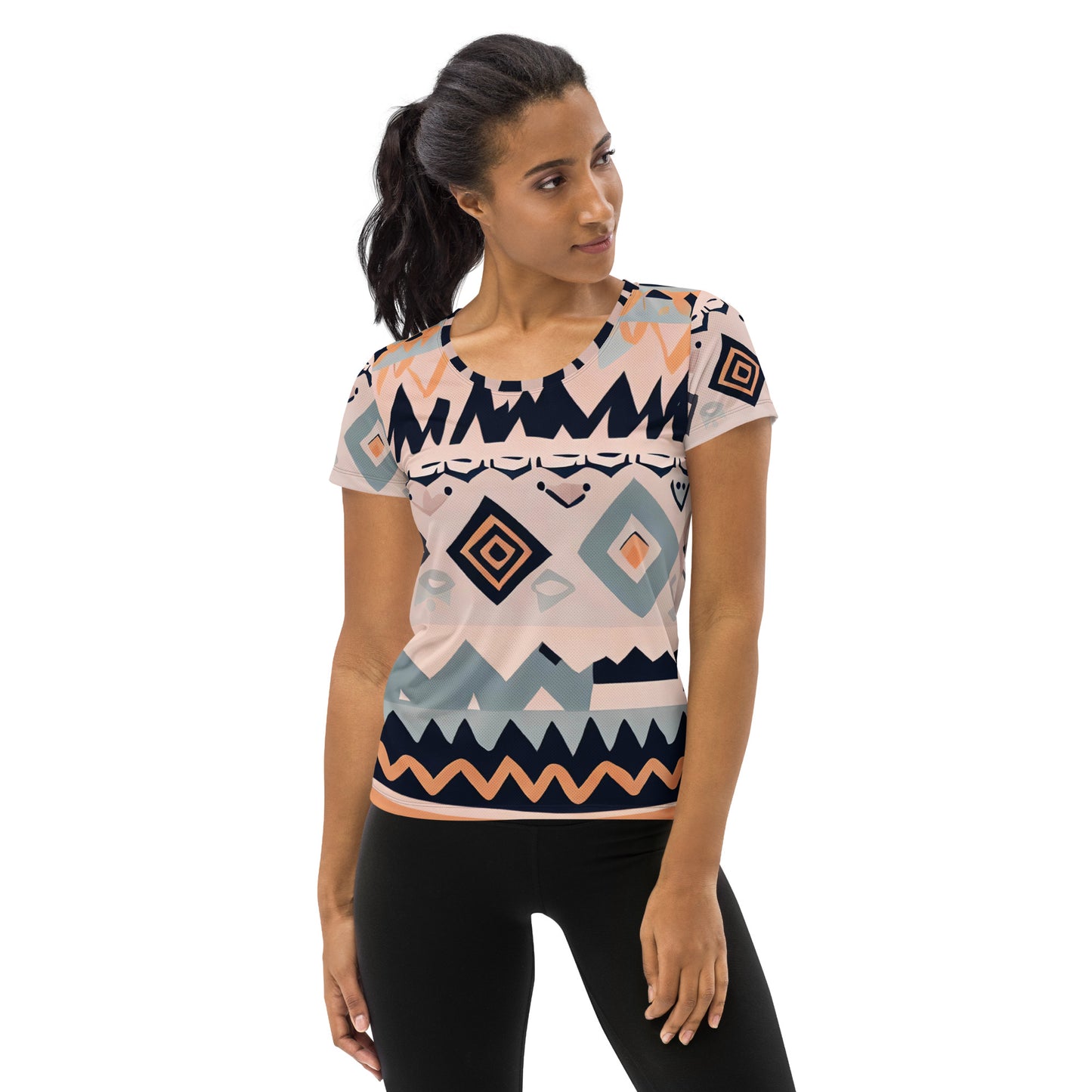 DMV 1345 Boho All-Over Print Women's Athletic T-shirt