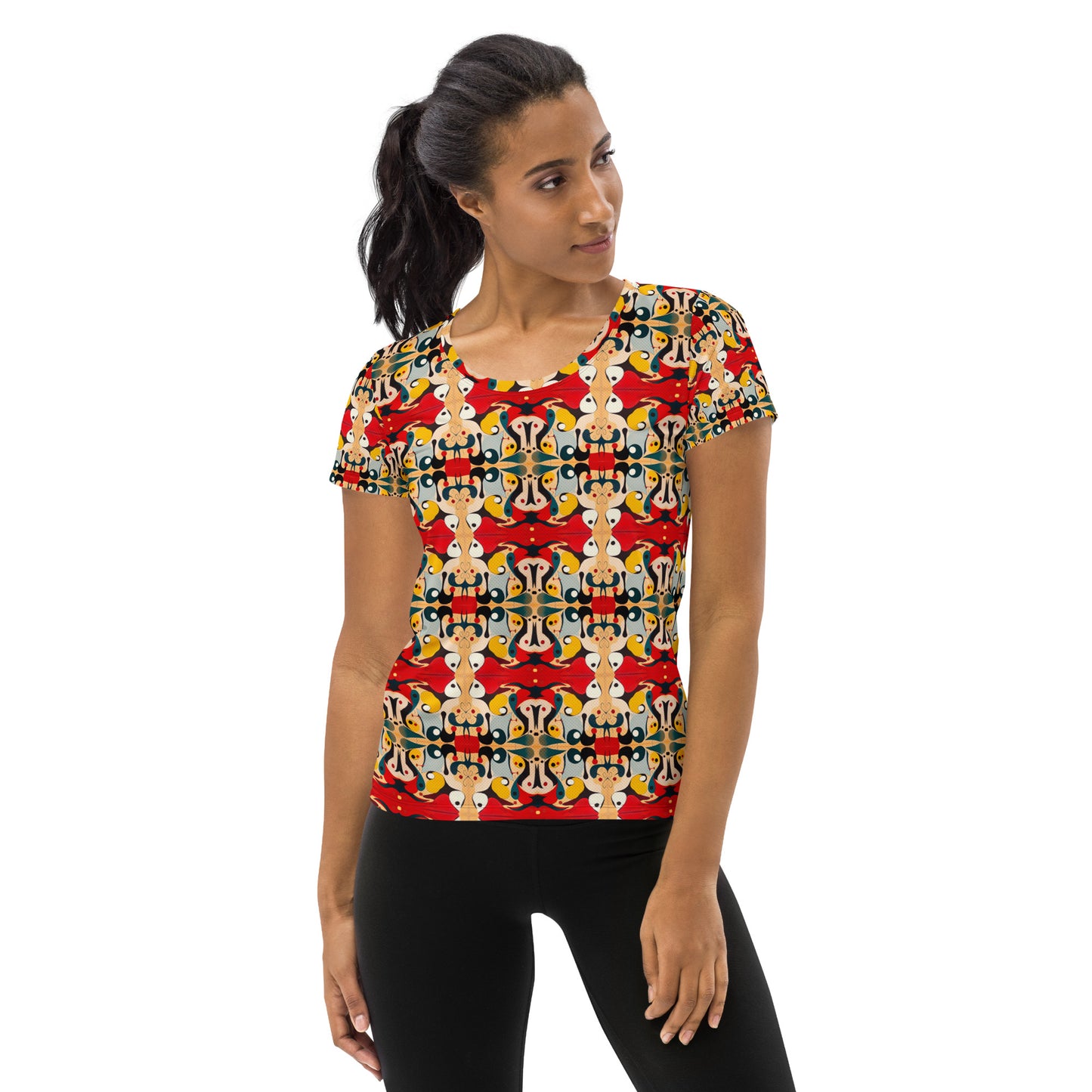 DMV 0203 Vintage Artsy All-Over Print Women's Athletic T-shirt