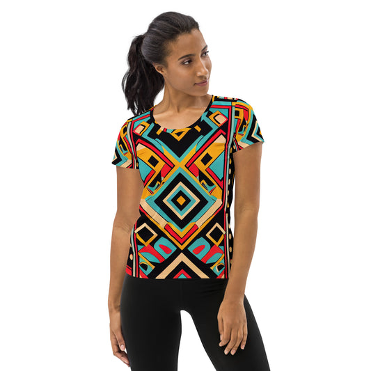 DMV 0155 Boho All-Over Print Women's Athletic T-shirt