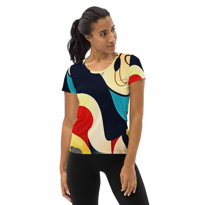 DMV 1356 Retro Art All-Over Print Women's Athletic T-shirt