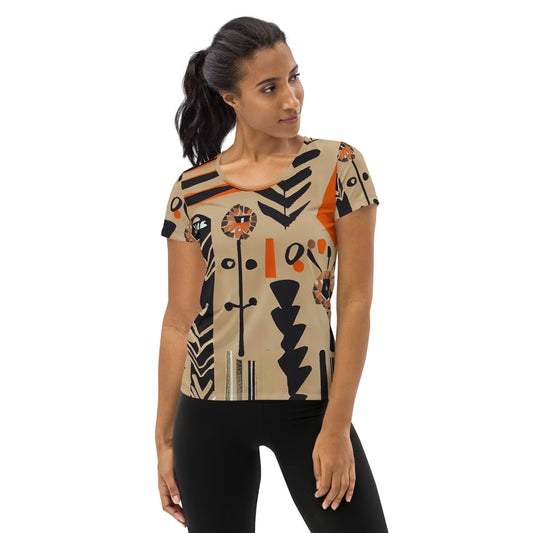 DMV 0202 Boho All-Over Print Women's Athletic T-shirt