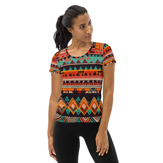 DMV 0415 Boho All-Over Print Women's Athletic T-shirt