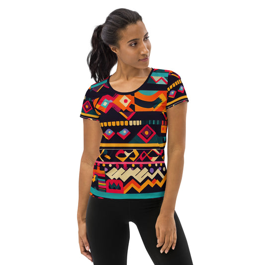 DMV 0409 Boho All-Over Print Women's Athletic T-shirt