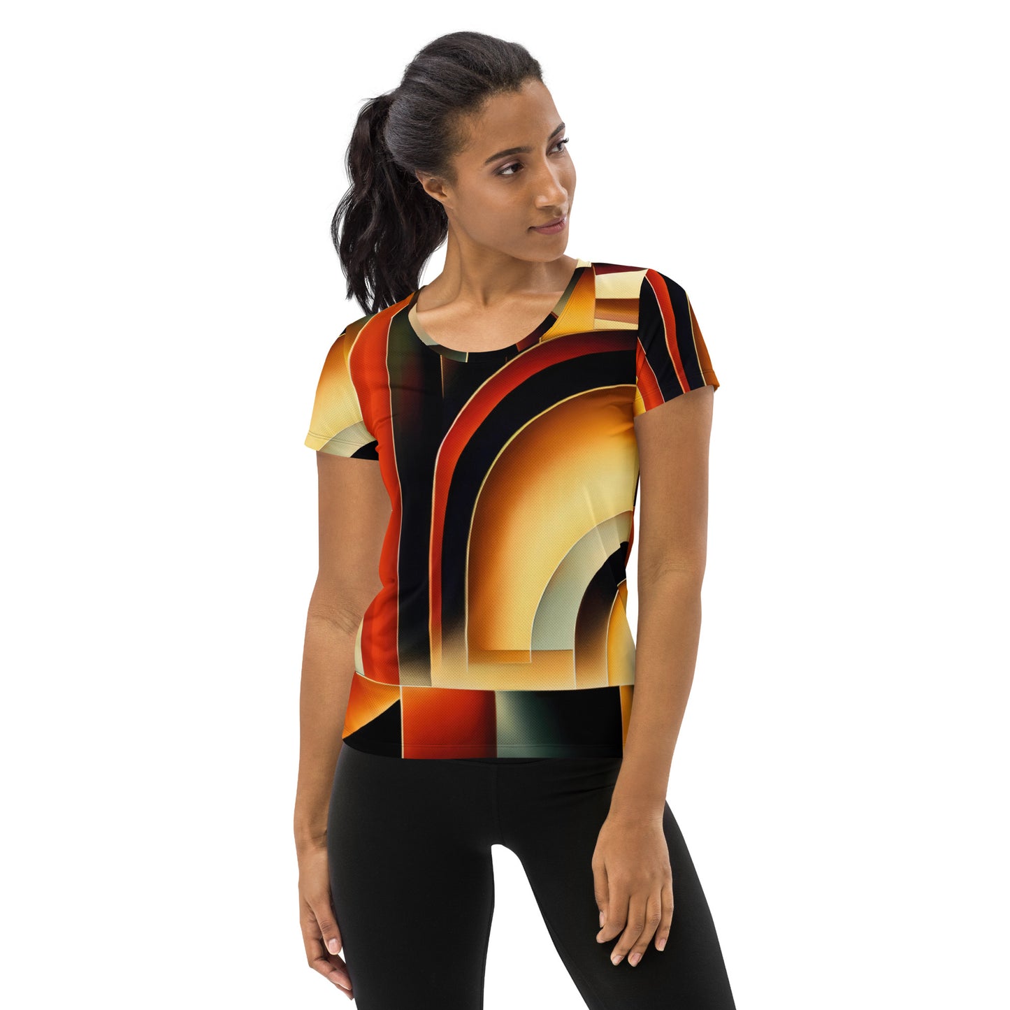 DMV 0261 Retro Art All-Over Print Women's Athletic T-shirt