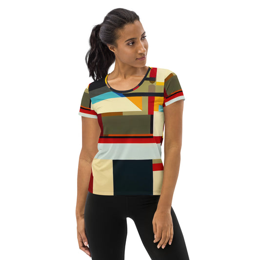 DMV 0182 Abstract Art All-Over Print Women's Athletic T-shirt