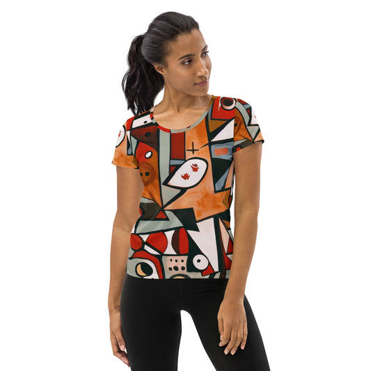 DMV 0522 Retro Art All-Over Print Women's Athletic T-shirt