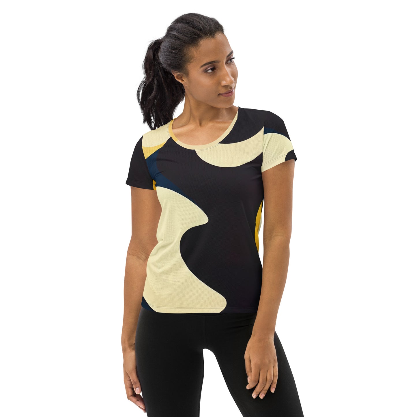 DMV 0421 Retro Art All-Over Print Women's Athletic T-shirt