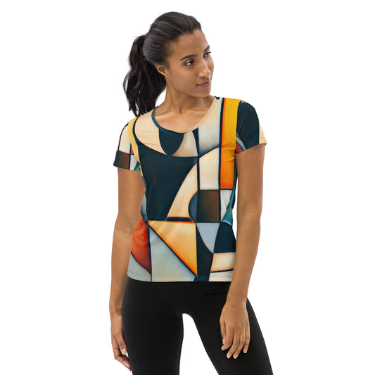 DMV 0433 Abstract Art All-Over Print Women's Athletic T-shirt