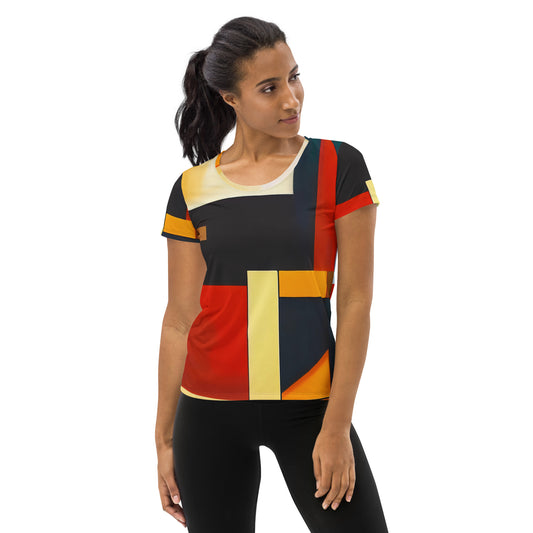 DMV 1542 Abstract Art All-Over Print Women's Athletic T-shirt