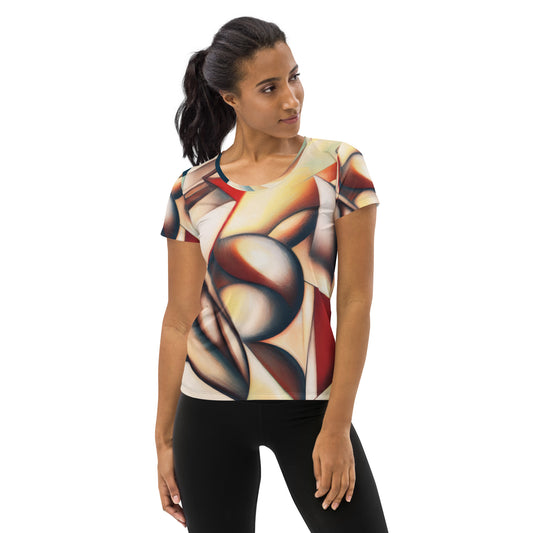 DMV 1843 Abstract Art All-Over Print Women's Athletic T-shirt