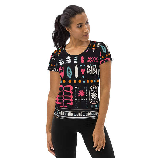 DMV 0605 Boho All-Over Print Women's Athletic T-shirt