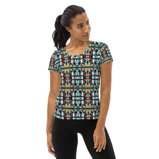 DMV 1195 Chic Boho All-Over Print Women's Athletic T-shirt