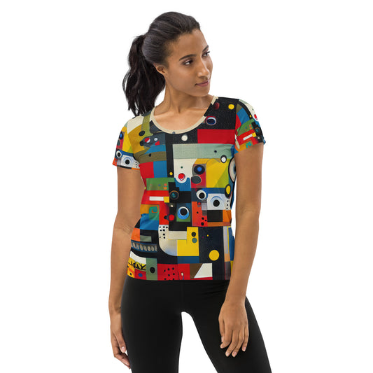 DMV 0867 Retro Art All-Over Print Women's Athletic T-shirt