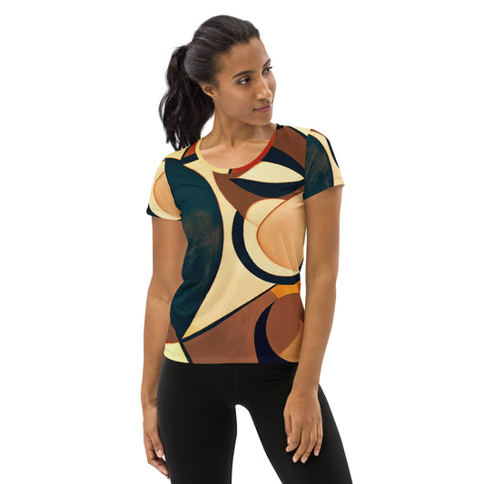 DMV 1580 Abstract Art All-Over Print Women's Athletic T-shirt
